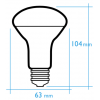 Reflectora LED R-63 10 W 230 V E-27P Blanco frio